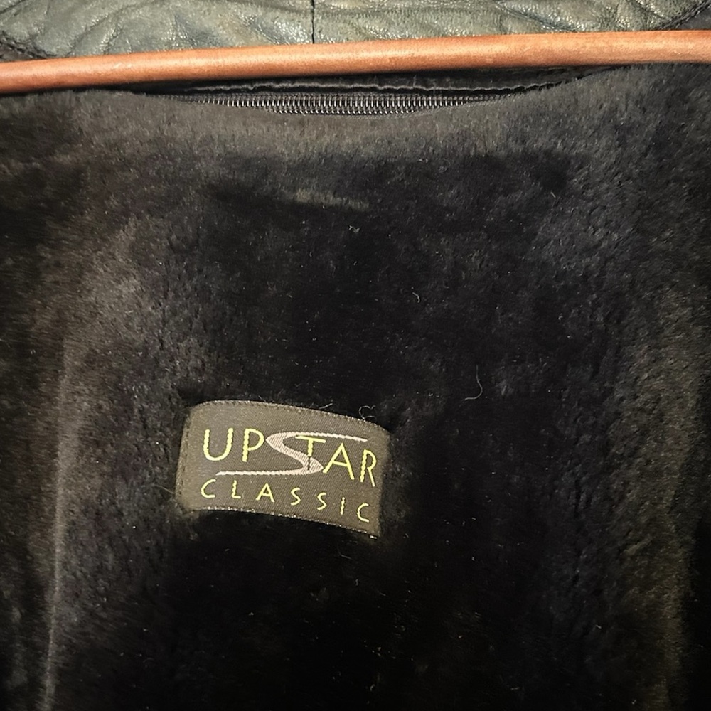 Upstar Black Nubuck Leather Jacket With Removable 100% Shearling Liner - Picture 7 of 13